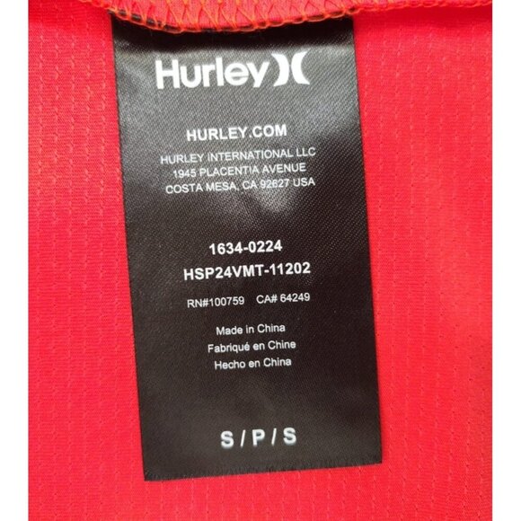 Hurley Mens Red Sleeveless Tank Top S Polyester Athletic Shirt With Logo, NWT - Picture 4 of 10